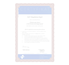Certyfikat M Figiel Fizjoterapia dzieci z chorobami neurologicznymi